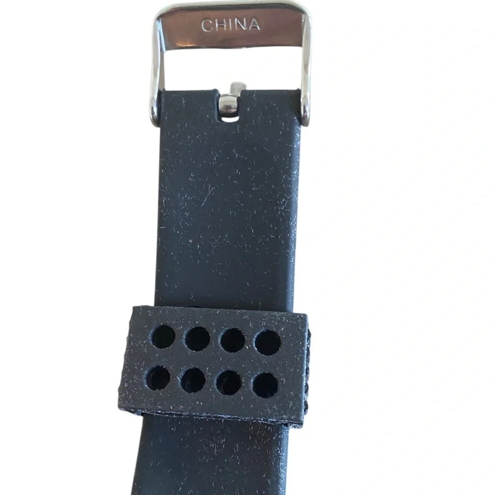Men's Black Quartz Watch by Titanium stainless steel back base metal bezel